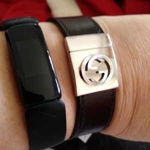 Gucci GG leather wrap bracelet Authentic